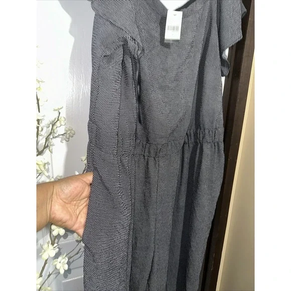 Lane Bryant Black And White‎ Cap Sleeve Utility Jumpsuit Size 24 NWT - Picture 5 of 6